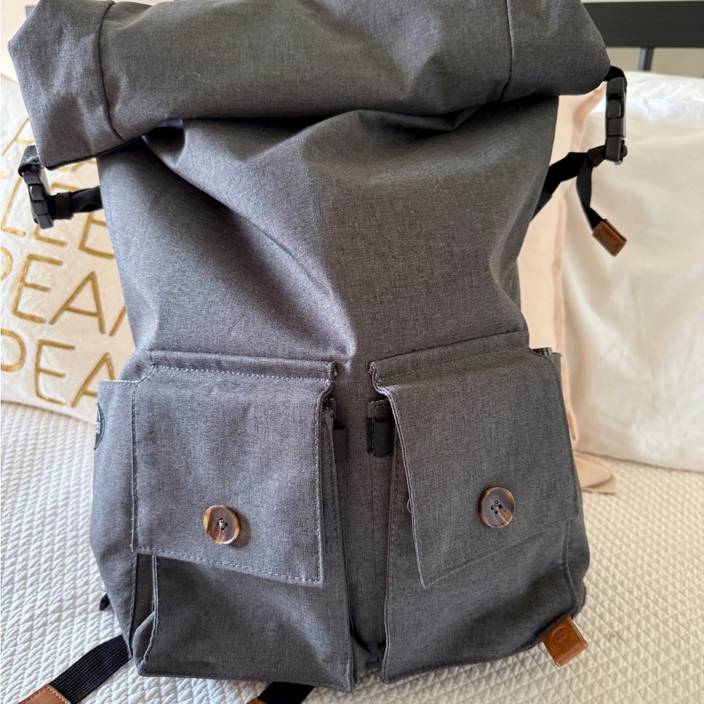 PKG Toronto Stylish Gray Roll-Top Backpack